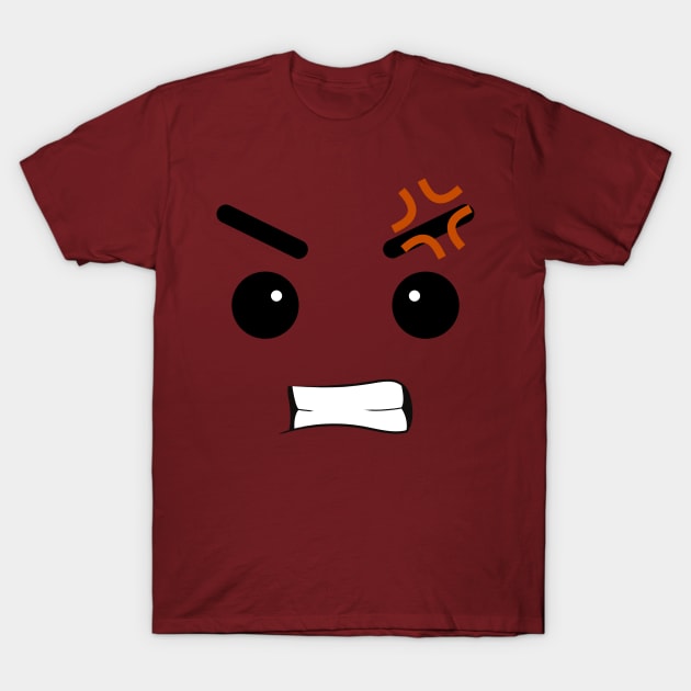 Angry Face T-Shirt by Zero Pixel
